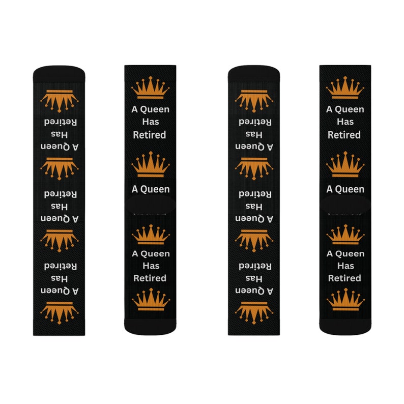 TOP SELLER A Queen has retired Socks personalized gift fun cool trendy gift present holiday women's men's custom pattern coworker gift image 7