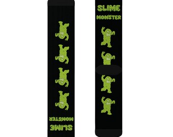 Slime Monster Halloween Sokken gepersonaliseerd cadeau