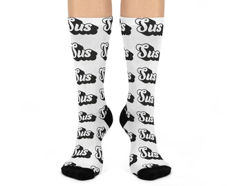 Sus Trendy Cushioned Crew Socks - Fun & Comfy Footwear for Casual Days, Gift for Gamers, Birthday, Holidays, Street Style