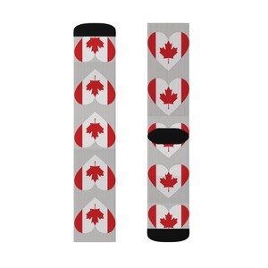 Canadian Hearts Socks, Cute Sock Gift, Canada Day, Valentine&#39;s Day, Cozy Apparel, Gift for Her, Funky Fashion