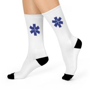 Medical Themed Crew Socks, Ideal for Nurses and EMTs, Great for Gifts, Healthcare Appreciation, Casual Wear, Healthcare Heroes