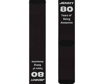 80th Birthday Socks personalized gift custom name socks 80 years of being awesome socks