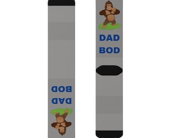Fun Dad Bod Socks, Cool Gifts for Dad, Casual Wear, Men's Accessories, Unique Father's Day Gift, Everyday Comfort Socks