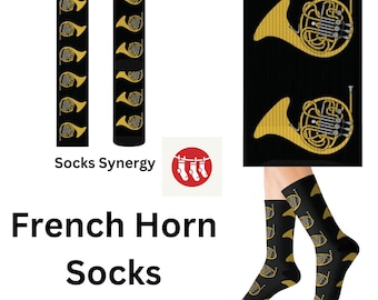 TOP SELLER French Horn Socks personalized gift musician music band concert fun cool trendy gift present holiday women's men's custom pattern