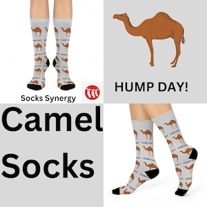 Hump Day! Camel Socks custom Wednesday fun cool trendy gift present holiday personalized women's men's pattern customized name date weekday