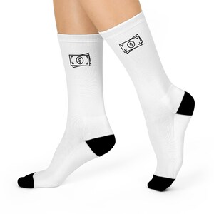 Funny Money Cushioned Crew Socks - Perfect for Gifting, Personal Use, Lounge Days, Birthdays, Holidays