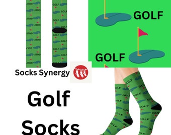 Golf Socks custom fun cool trendy gift present holiday personalized women's men's pattern customized name date sport