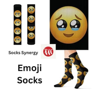 TOP SELLER holding back tears emoji Socks personalized gift fun cool trendy gift present holiday women&#39;s men&#39;s pattern name message