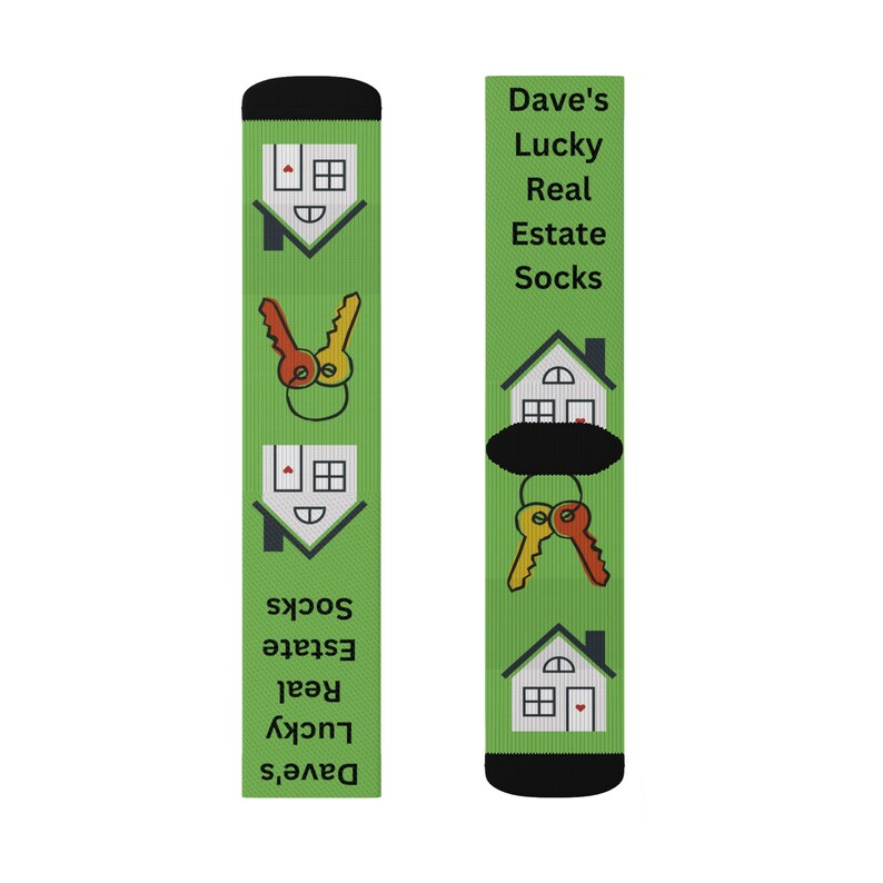 Lucky Real Estate Socks Custom Fun Cool Trendy Gift Present Holiday