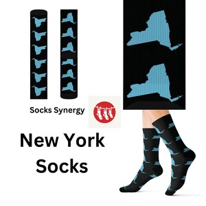 Calzini New York, regalo personalizzato, stato, divertente, alla moda, regalo, regalo per le feste, da donna a uomo, modello personalizzato, nome, data, stato, posizione, calzini