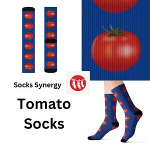 Tomato Socks personalized gift vegetable garden food fun cool trendy gift present holiday womens mens pattern custom name date tomato lover
