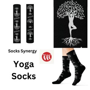 Yoga Baum Pose Namaste Socken personalisiert Geschenk Spaß cooles trendiges Geschenk Geschenk Urlaub Damen Herren benutzerdefinierte Muster Yoga-Liebhaber Geschenk
