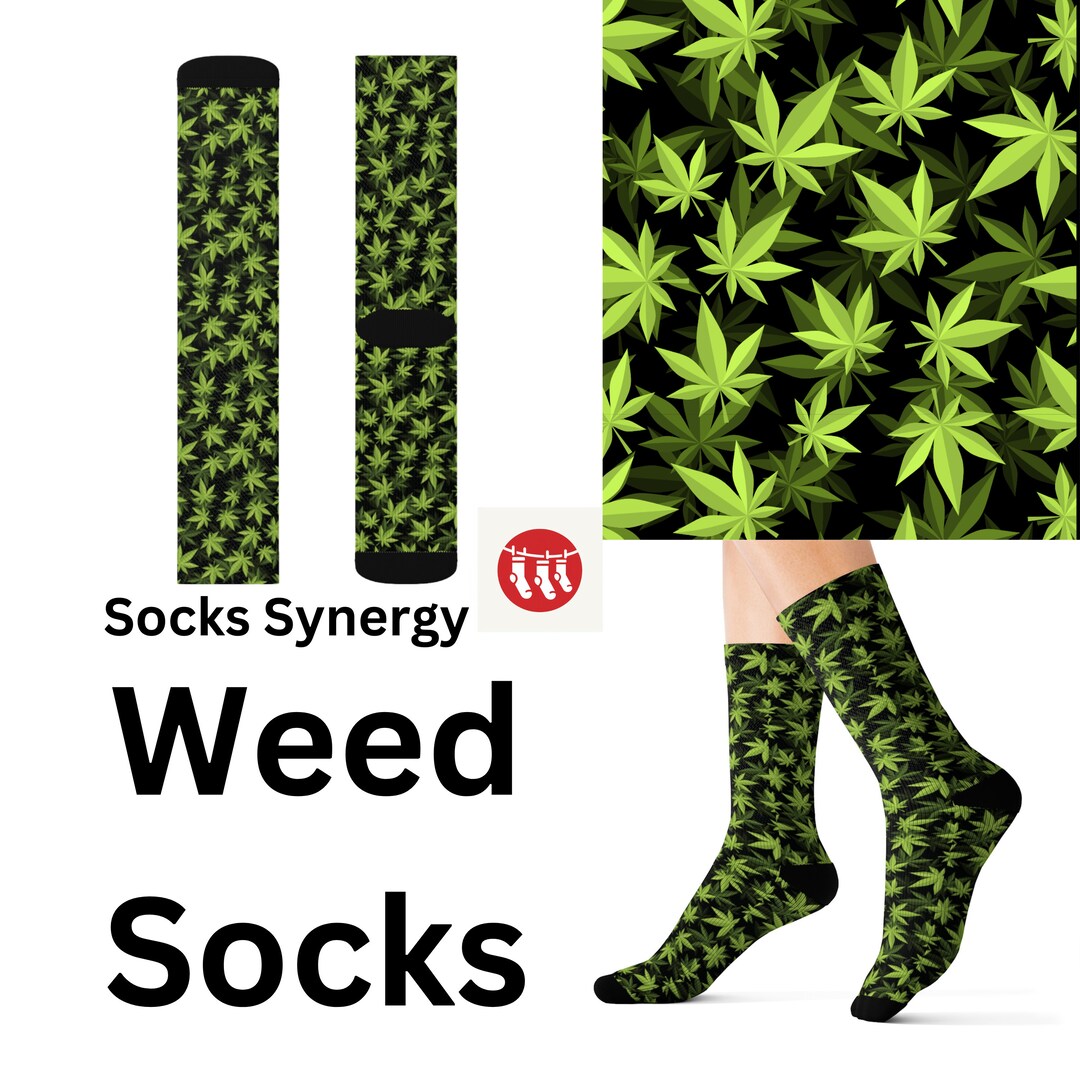 Weed Socks Custom 420 Smoking Fun Cool Trendy Gift Present Holiday ...
