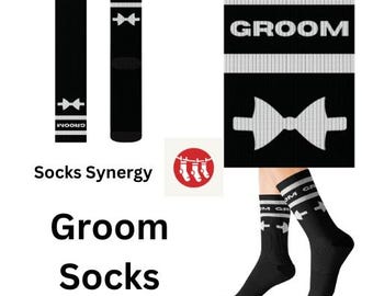 Groom bow tie Socks personalized gift wedding socks fun cool trendy gift present holiday men's custom groom socks custom name custom date