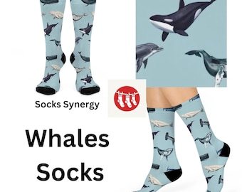 Whales Cushioned Crew Socks