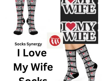 I heart love my wife Socks personalized gift