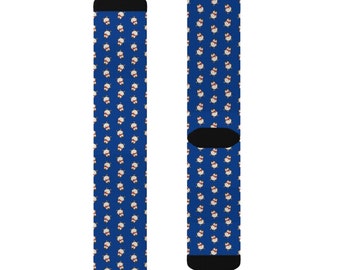 Lot 2 Paires Chaussettes Pingouin - Bleu Et Gris, Motifs Mignons, Coton Confortable - Unisexe, Taille Unique, Cadeau Original