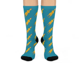 Calcetines de goma con forma de pollo, originales, para uso diario, regalo perfecto para amantes de los animales, cómodos y casuales.
