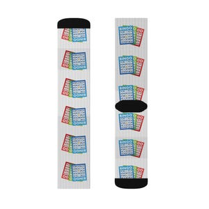Bingo Themensocken für Spieleabende, lustiges Geschenk für Bingo-Liebhaber, gemütliche Stoffsocken, Aktivitätssocken, bequeme Hauskleidung