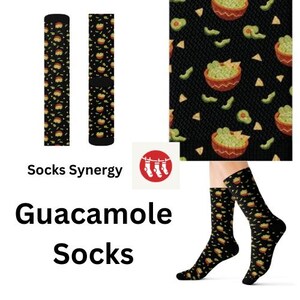 TOP SELLER Guacamole Socks personalized gift fun cool trendy gift present holiday women&#39;s men&#39;s custom pattern food socks avocado socks
