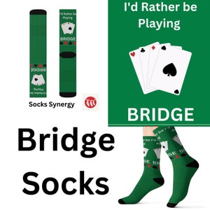 LOS MÁS VENDIDOS Prefiero jugar al bridge Calcetines personalizados Juego de cartas Regalo de moda Presente Vacaciones Personalizado Nombre personalizado Fecha Mujeres Hombres