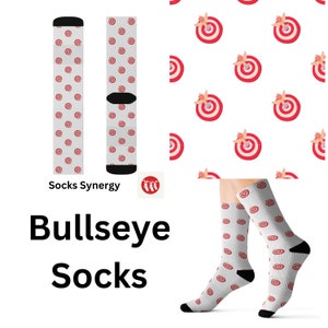 TOP SELLER Bullseye Darts Target Socks personalized gift custom name fun cool trendy present holiday customized date women&#39;s men&#39;s archery
