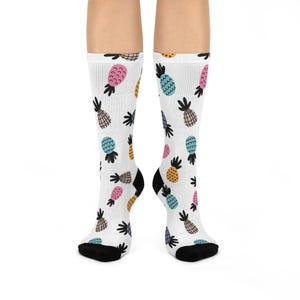 Playful Pineapple Crew Socks | Fun Casual Accessories, Perfect Gift for Birthdays, Summer, and Fun Events; Great for Everyday Wear
