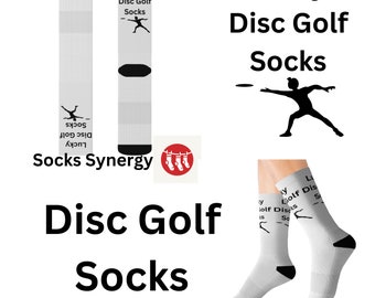 Lucky Disc Golf Socks custom fun cool trendy gift present holiday personalized women's men's pattern customized name date sport
