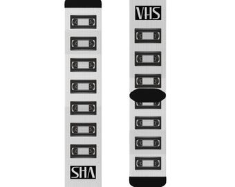 Retro VHS Design Socks, Fun Gift for Film Lovers, Cozy Fashion for Home or Cinema, Unique Accessories for Movie Nights, Nostalgic Style for