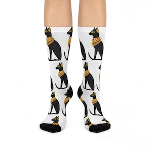 Calcetines acolchados con estampado de gato egipcio juguetón, un bonito regalo para amantes de los gatos, calcetines cómodos y acogedores, calcetines divertidos de animales, un regalo único para tus calcetines.