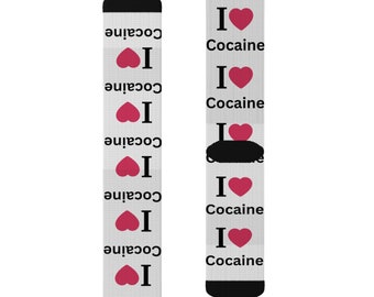 I heart love cocaine Socks personalized gift