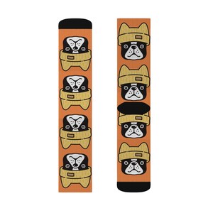 Frenchie Socks Playful Dog-Themed Socks, Fun Pet Lover Gift, Unique Animal Socks, Casual Everyday Wear, Quirky Dog Print Fashion
