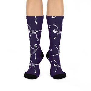 Playful Skeleton Crew Socks | Fun Halloween Socks, Cozy Footwear, Gift for Halloween Lovers, Cute Bone Socks, Spooky Vibe