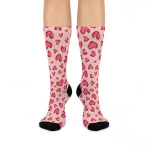 Calcetines acolchados con estampado de corazones, bonitos y cómodos calcetines para mujer, regalo de San Valentín, calcetines con forma de corazón, calzado divertido y moderno