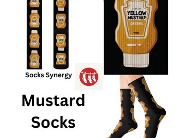 Calcetines de mostaza, un regalo divertido para los amantes de la gastronomía, calcetines originales para fiestas, ropa informal y festivales.