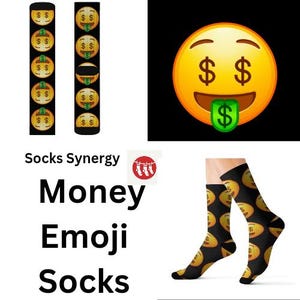 TOP SELLER Emoji money face Socks personalized gift fun cool trendy gift present holiday women&#39;s men&#39;s custom pattern school socks work sock