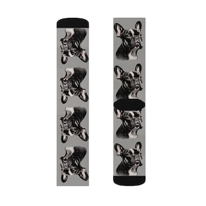 Calcetines con estampado de perro Frenchie: un regalo elegante y único para amantes de los perros, accesorios geniales para ropa informal, regalos divertidos para mascotas, cumpleaños y celebraciones.