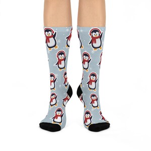 Chaussettes chaudes et confortables pour les pingouins, jolies chaussettes des fêtes, accessoires d'hiver, cadeau pour les amateurs de pingouins, chaussettes douillettes amusantes