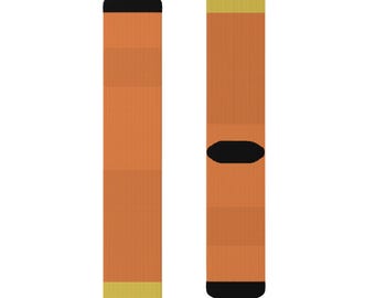 Orange socks with yellow top Socks personalized gift