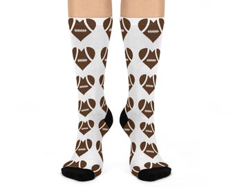 Football Love-sokken met ronde hals: perfect voor een wedstrijddag, sportfans, cadeaus, gezellige huiskleding, bumperkleven!