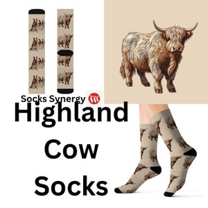 TOP SELLER Highland cow Socks custom fun cool trendy gift present holiday personalized women&#39;s men&#39;s pattern customized name date animal