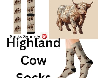 TOP SELLER Highland cow Socks custom fun cool trendy gift present holiday personalized women's men's pattern customized name date animal
