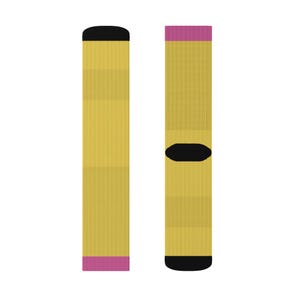 Trendy Yellow socks with pink top Socks, Fun Gift for Friends, Comfortable Everyday Wear, Colorful Accessories, Unique Fashion Statement