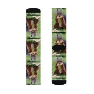 Squirrel Nature-Inspired Socks, Cute Animal Socks, Wildlife Gift for Nature Lovers, Cozy Casual Socks, Unique Gift for Birthdays,
