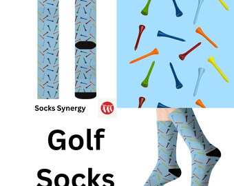 Golf Tees Socks custom sport fun cool trendy gift present holiday personalized customized name date women's men's pattern