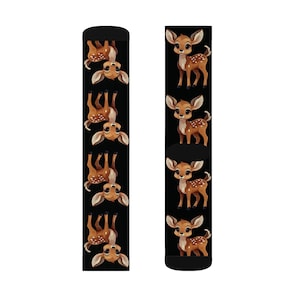 Cute Deer Socks | Cozy Animal Socks for Nature Lovers | Gifts for Kids & Adults, Christmas Stocking Stuffers, Fun Wear