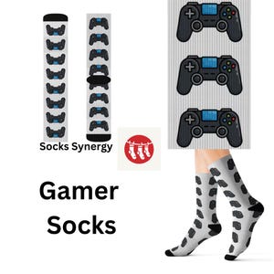 Gamer Socks - Fun Socks with Controller Design, Gift for Gamers, Cozy Socks, Video Game Accessories, Unisex Socks