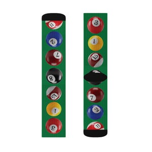 Billiard Ball Socks, Fun Sports Socks, Gift for Pool Lovers, Sublimation Graphic Socks, Unique Accessories for Gamers