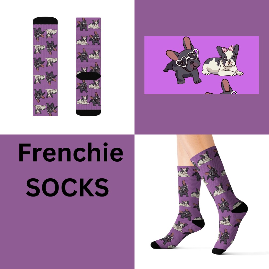 Frenchie Socks French Bulldog Socks Fun Cool Trendy Gift Etsy