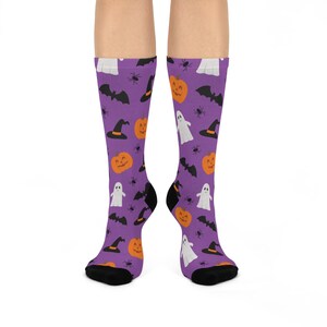 Halloween Cushioned Crew Socks, Spooky Socks, Gift for Her, Fun Fall Fashion, Cozy Halloween Apparel, Holiday Treats